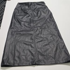 a new day Black Faux Leather Pencil Skirt